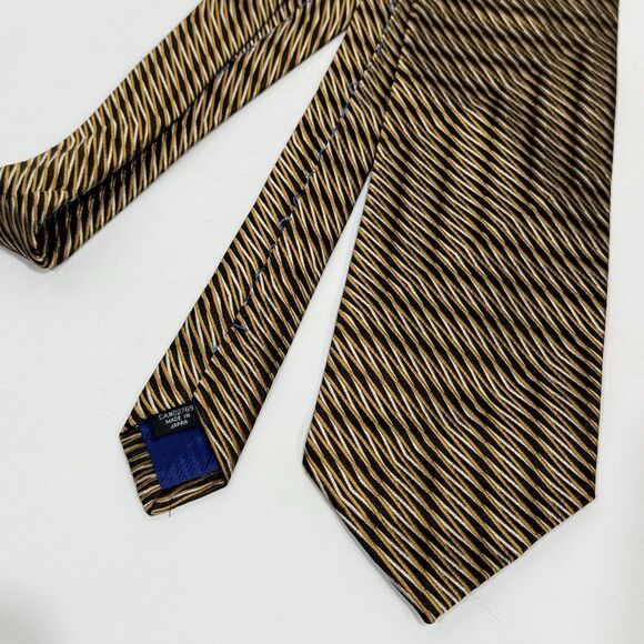 Format Ultra Mens 100% Silk Striped Neck Tie Formal Wear Made in Japan - Picture 11 of 17